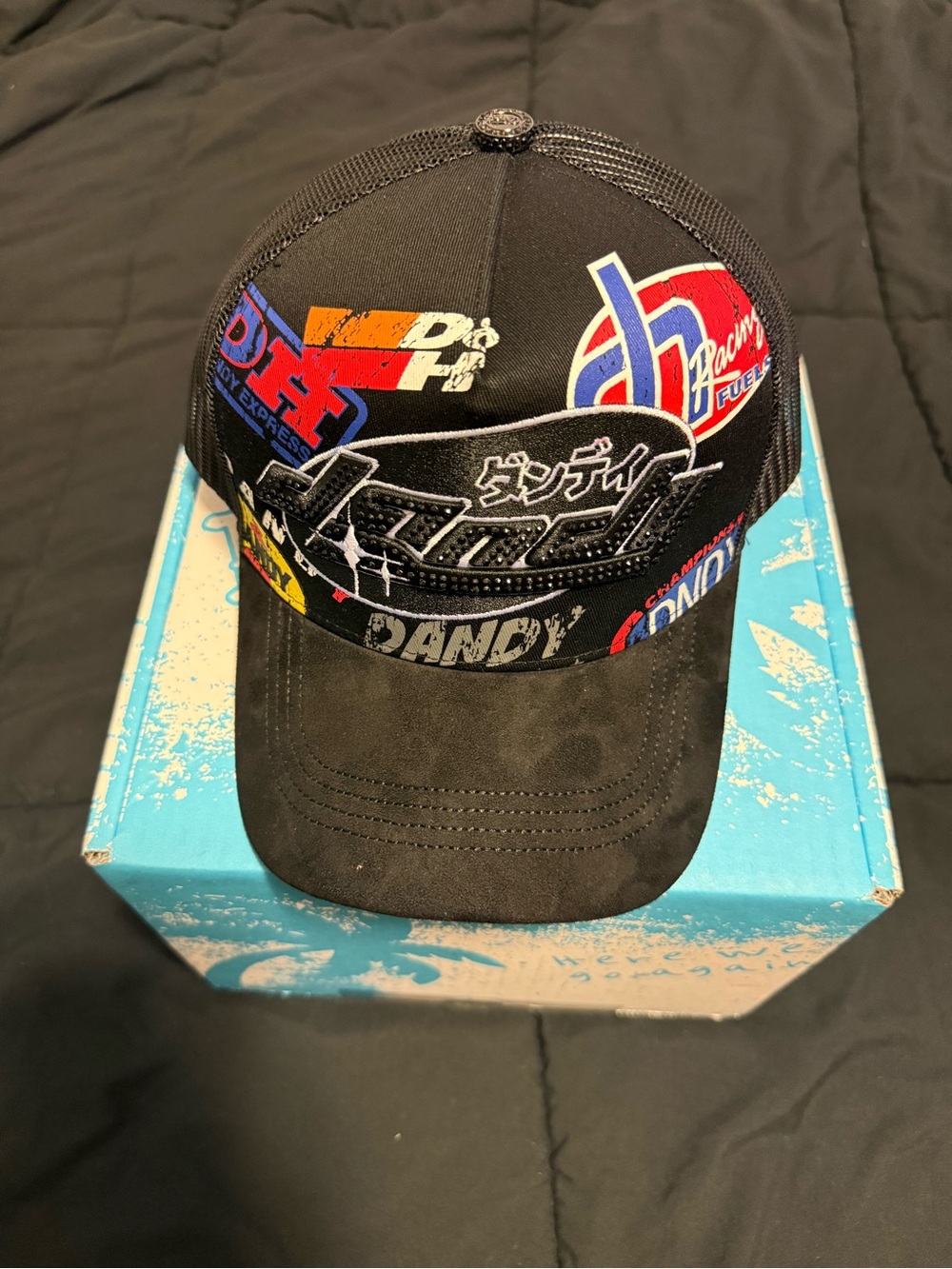 Black Dandy Patch Trucker Cap for Men